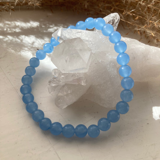 Summer Breeze BLUE AGAT  krystall armbånd 6mm