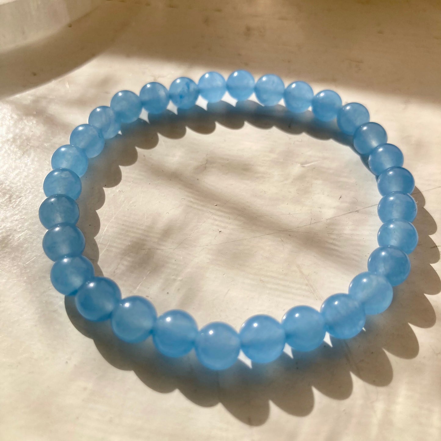 BLUE AGAT Summer Breeze krystall armbånd 6mm