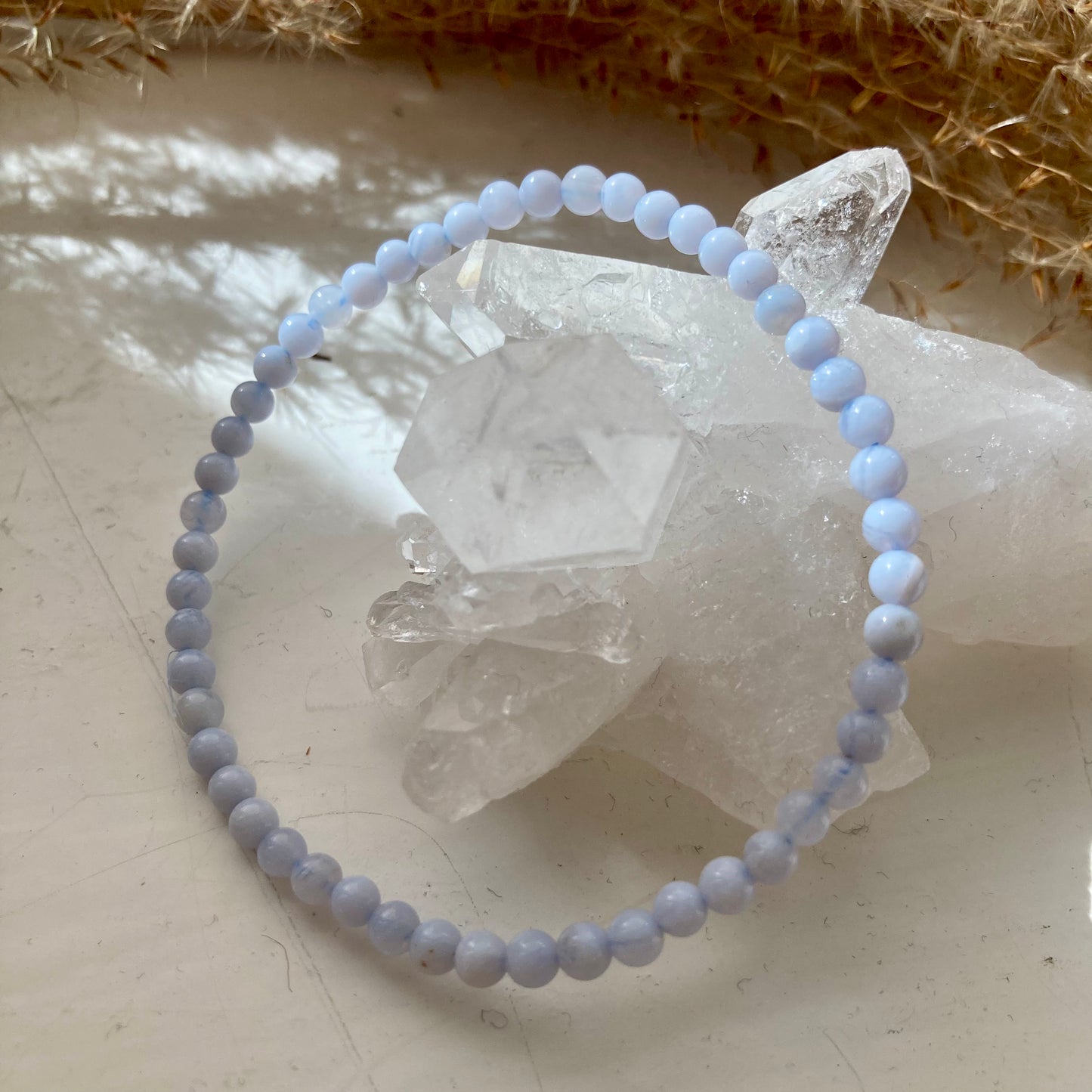 BLUE LACE AGAT Summer Breeze Krystall armbånd 4mm