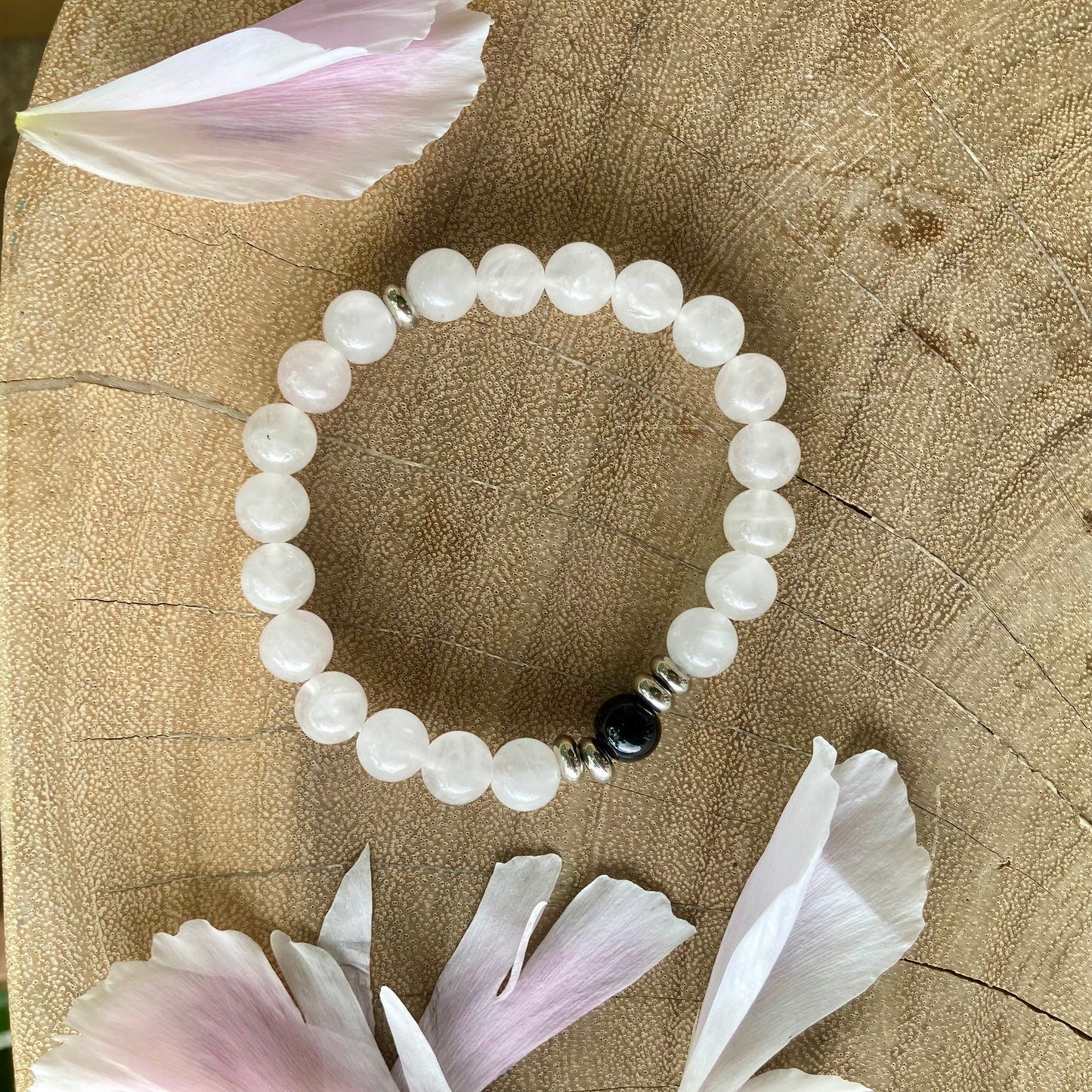 SELF LOVE Krystall Armbånd | Rosenkvarts og hematitt