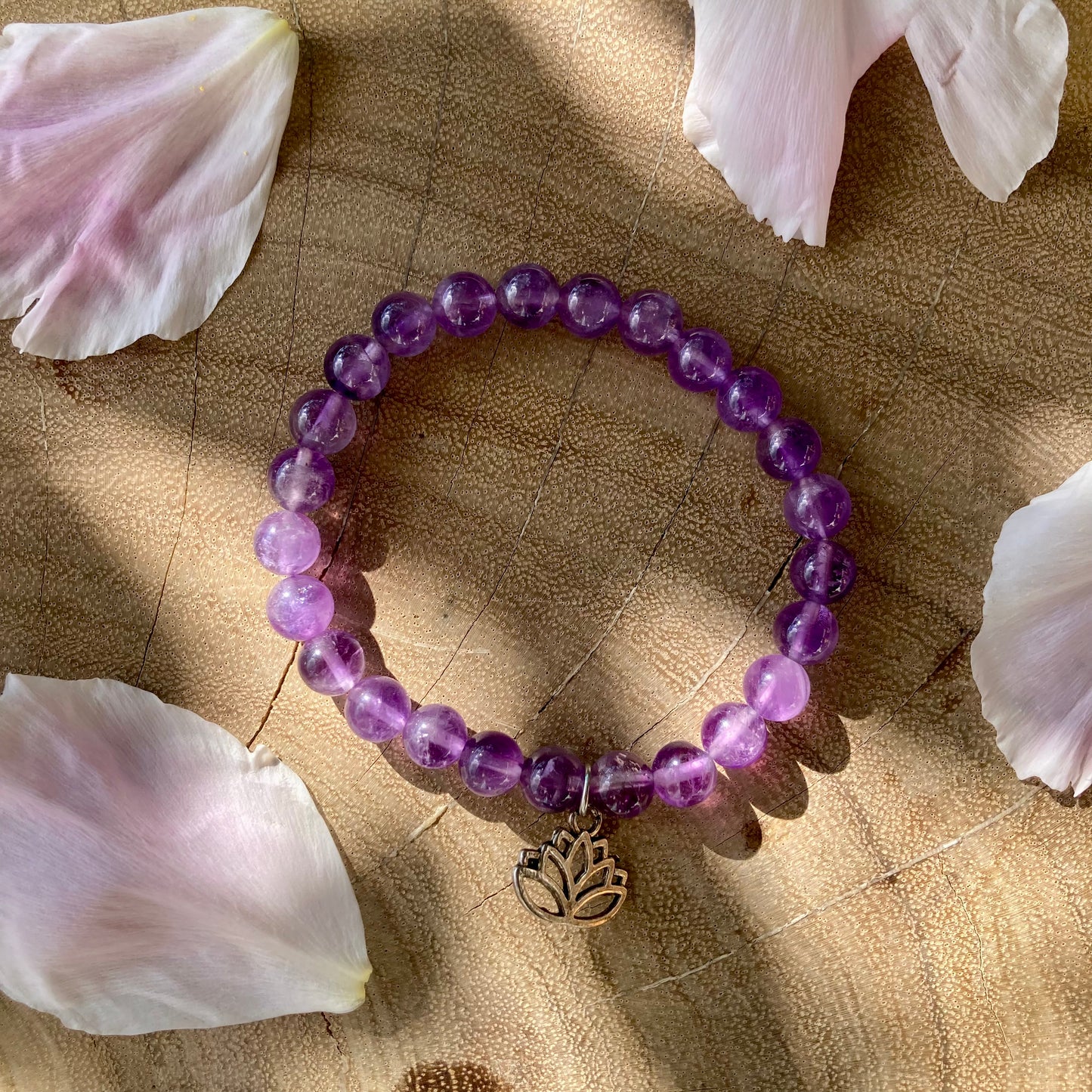 SLOW DOWN LOTUS Ametyst Armbånd 8 mm