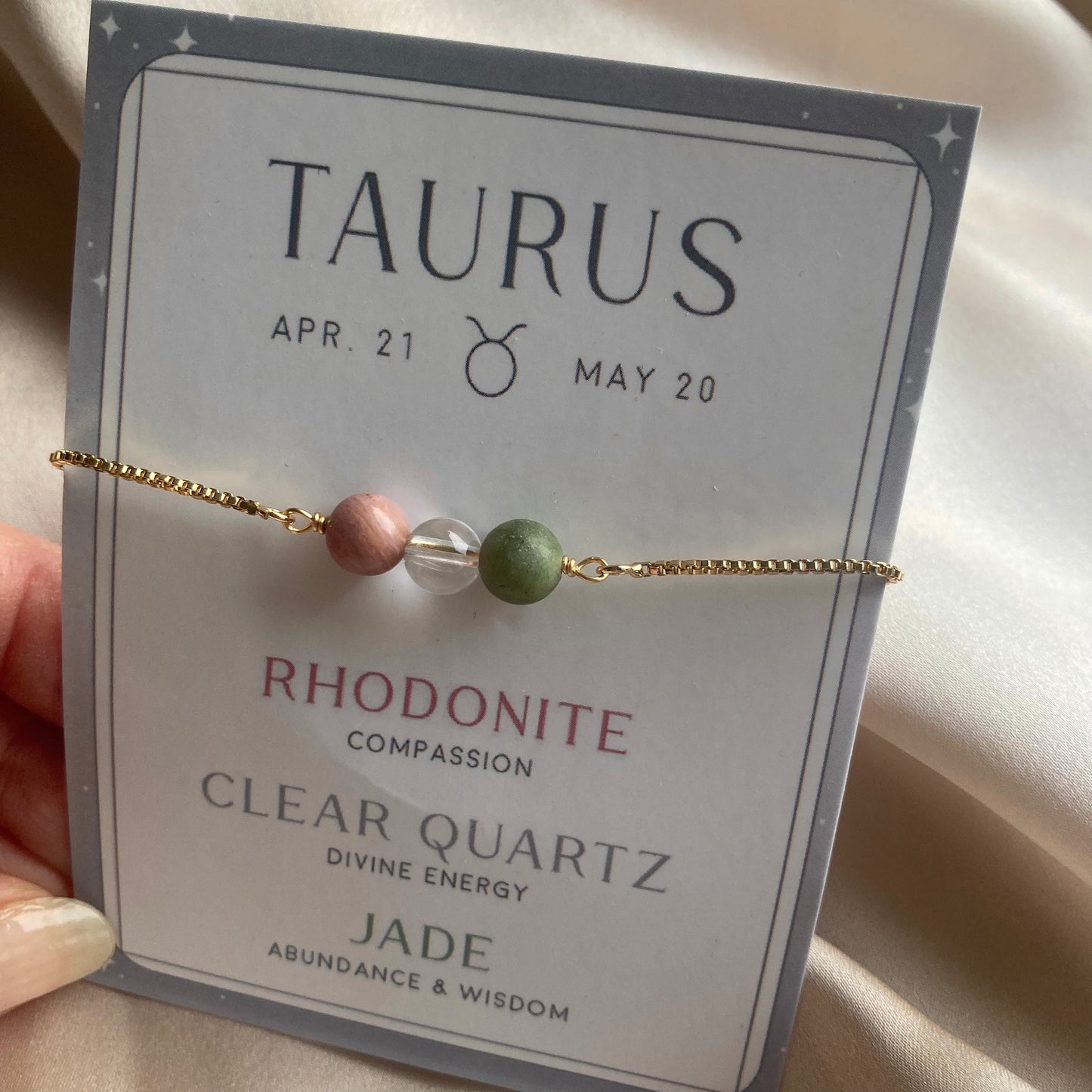 STJERNETEGN Krystall Armbånd Tyren