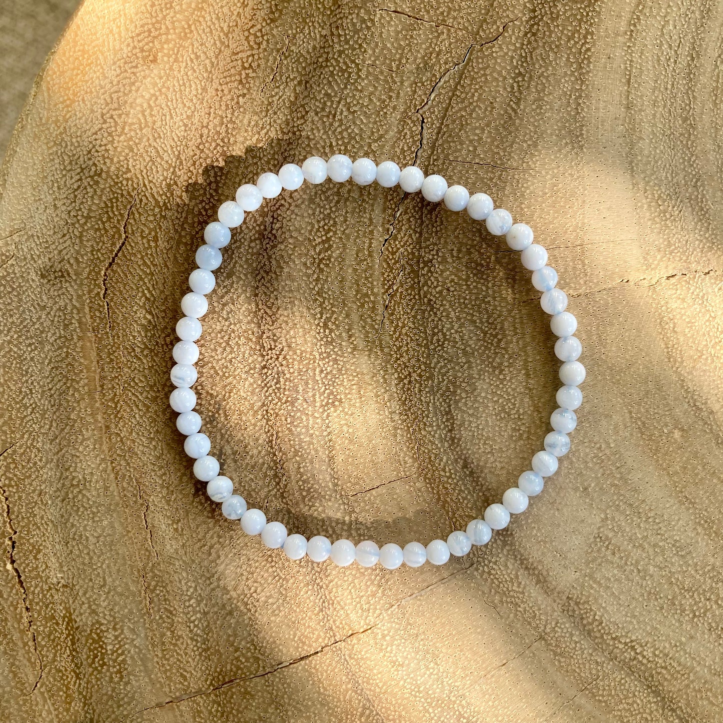Summer Sky BLUE LACE AGAT Krystall armbånd 4 mm