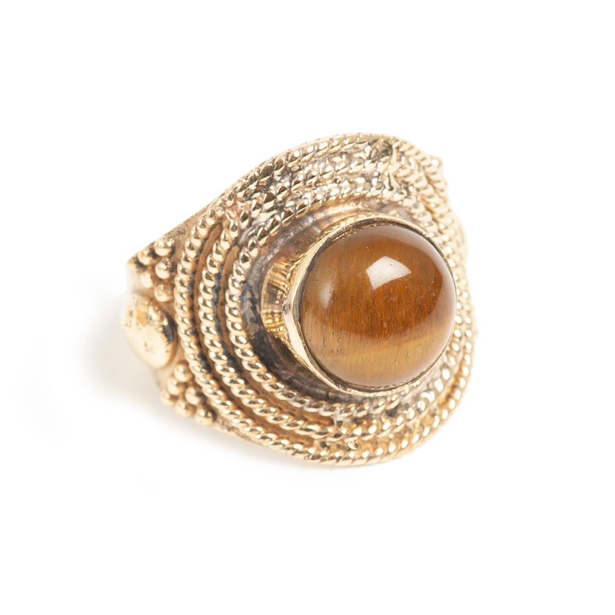 AC Oslo HOPE Tigerøye Rund Justerbar Ring-the-feelgood-shop