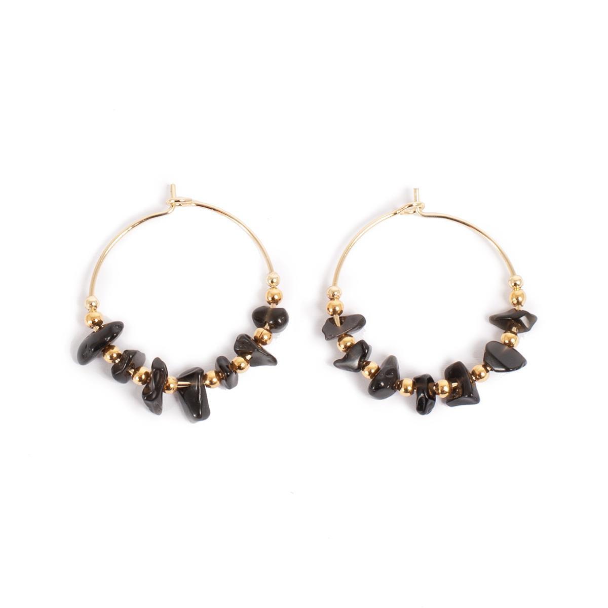 AC Oslo NATURE BEADS Sort Onyx Øreringer-the-feelgood-shop