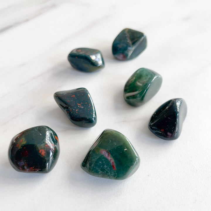 BLOODSTONE Fancy Jaspis Tromlet Krystall 5-10 gram