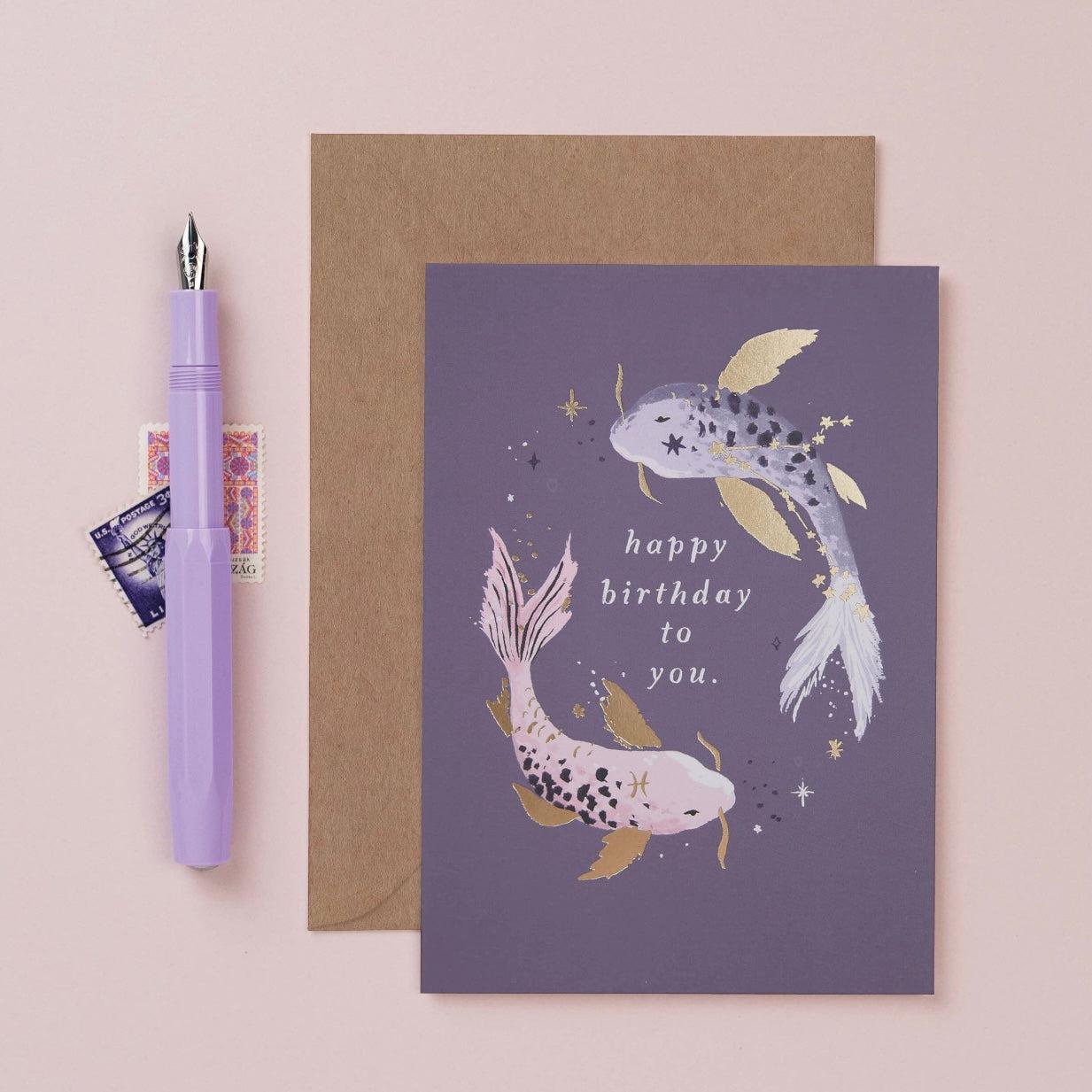 FISKENE Pisces Gratulasjonskort Stjernetegn-the-feelgood-shop