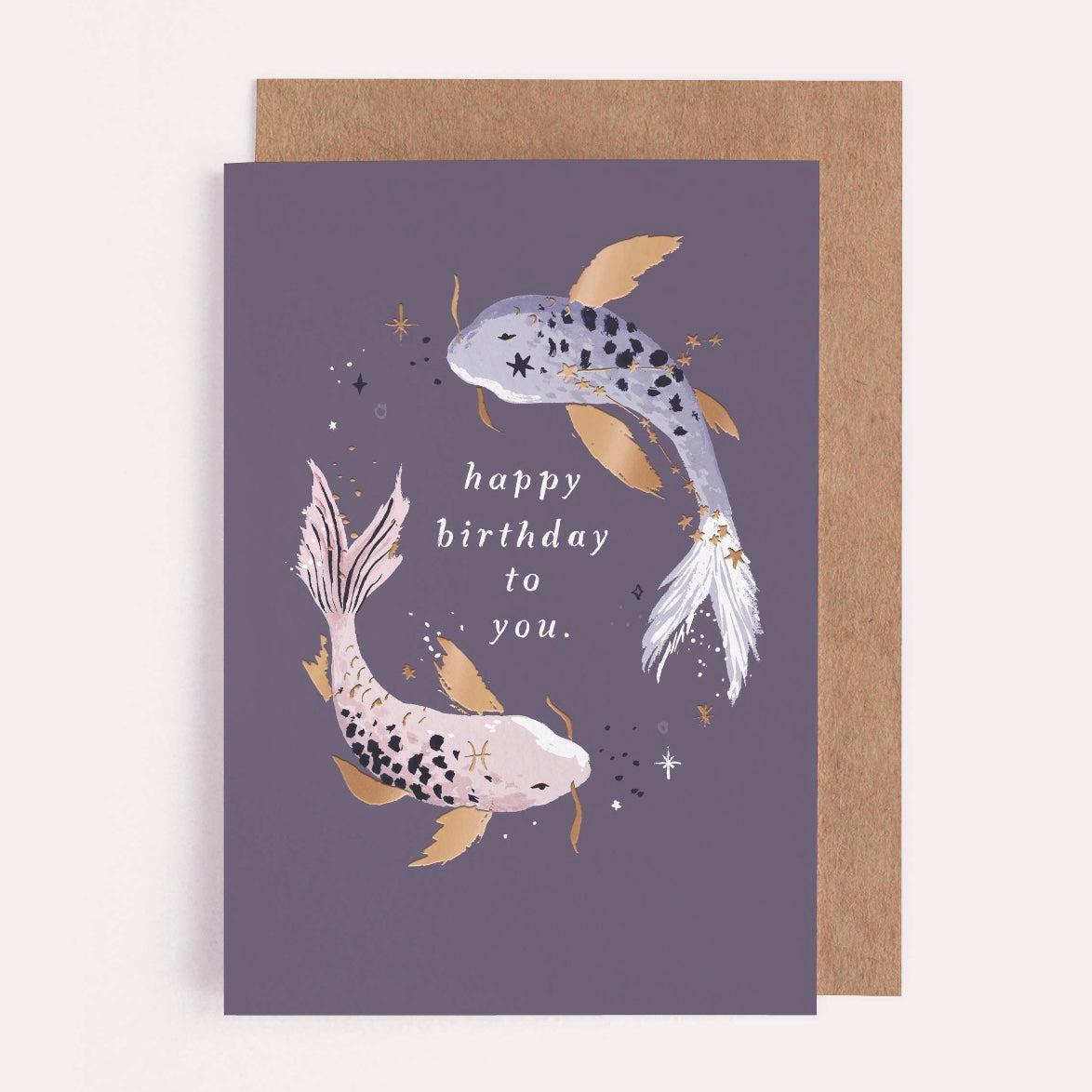 FISKENE Pisces Gratulasjonskort Stjernetegn-the-feelgood-shop