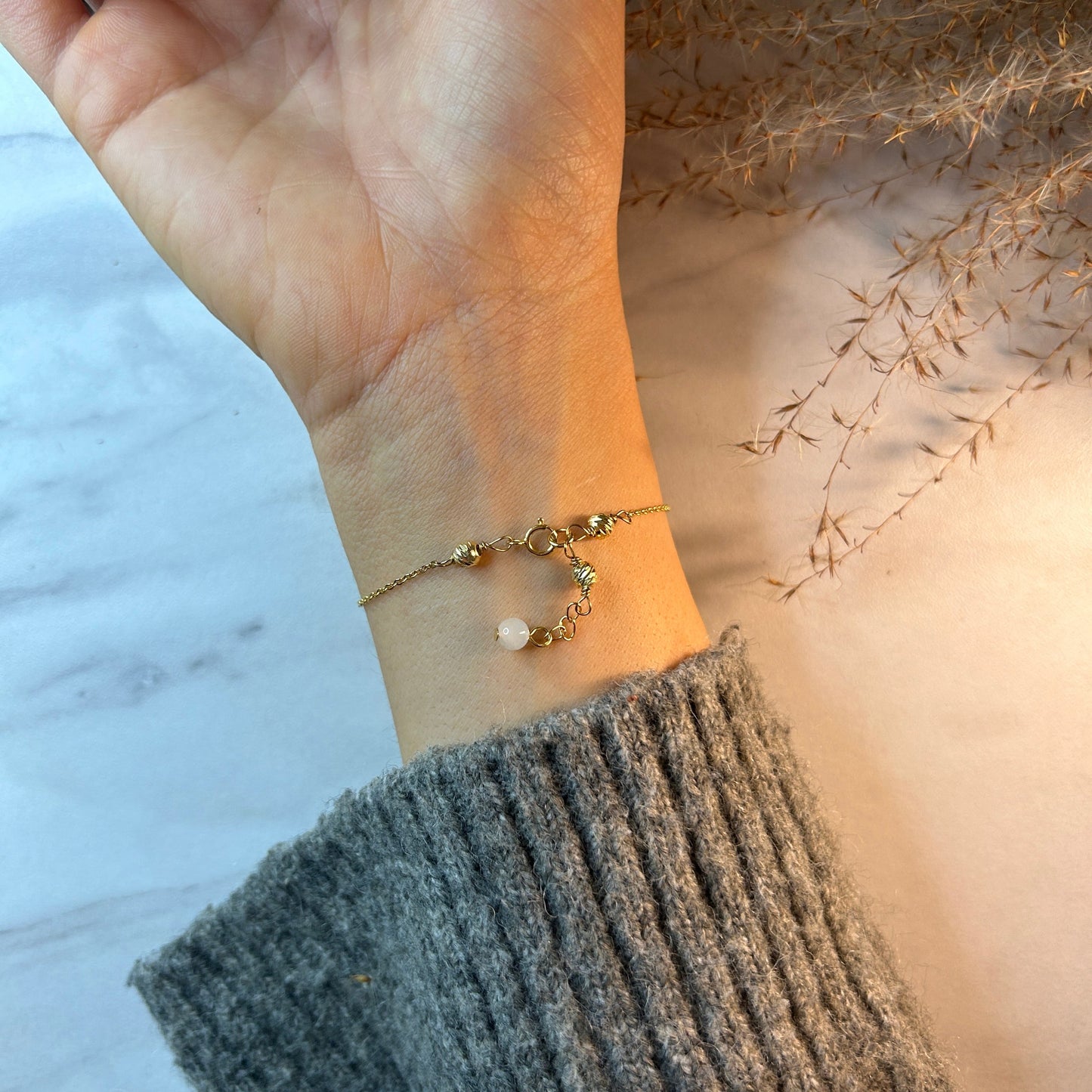 GODDESS Krystall Armbånd Akvamarin-the-feelgood-shop