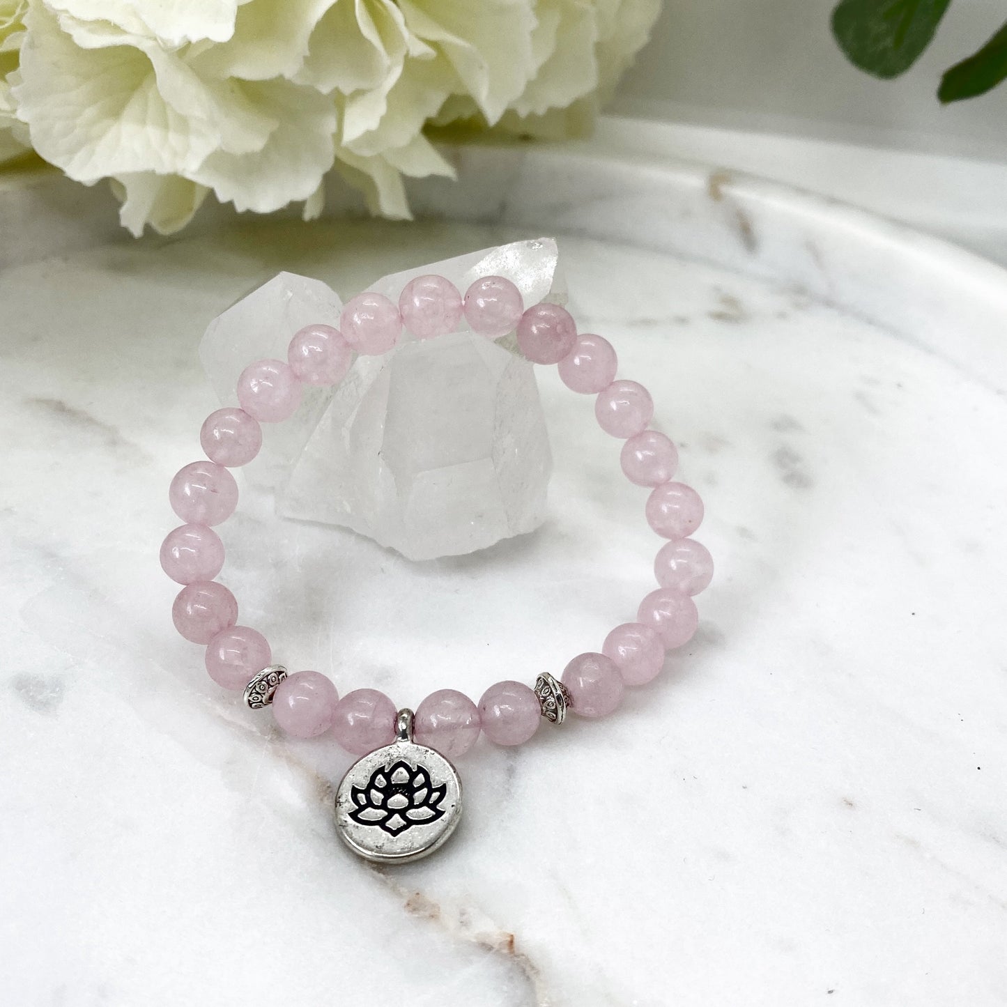 LOTUS LOVE Krystall Armbånd Rosenkvart-the-feelgood-shop