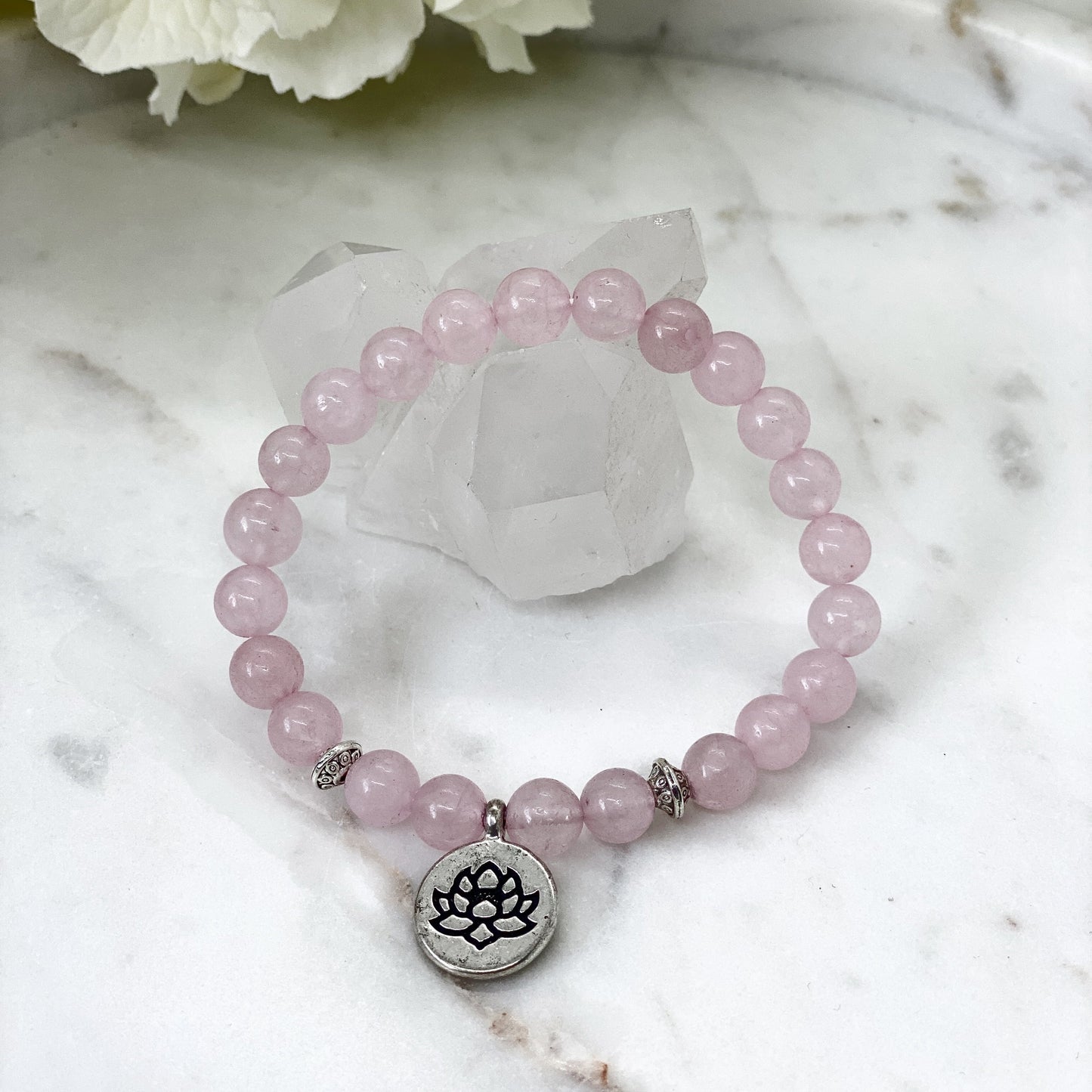 LOTUS LOVE Krystall Armbånd Rosenkvart-the-feelgood-shop