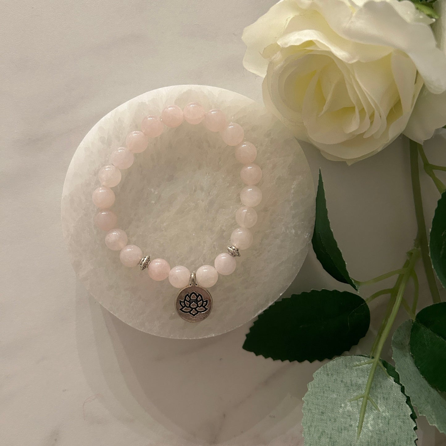 LOTUS LOVE Krystall Armbånd Rosenkvart-the-feelgood-shop