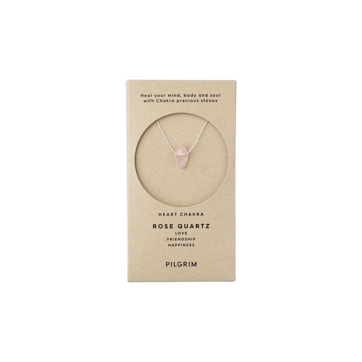 Pilgrim CHAKRA Rosenkvarts Halskjede Sølvbelagt-the-feelgood-shop