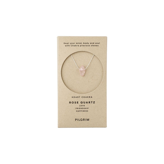 Pilgrim CHAKRA Rosenkvarts Halskjede Sølvbelagt-the-feelgood-shop