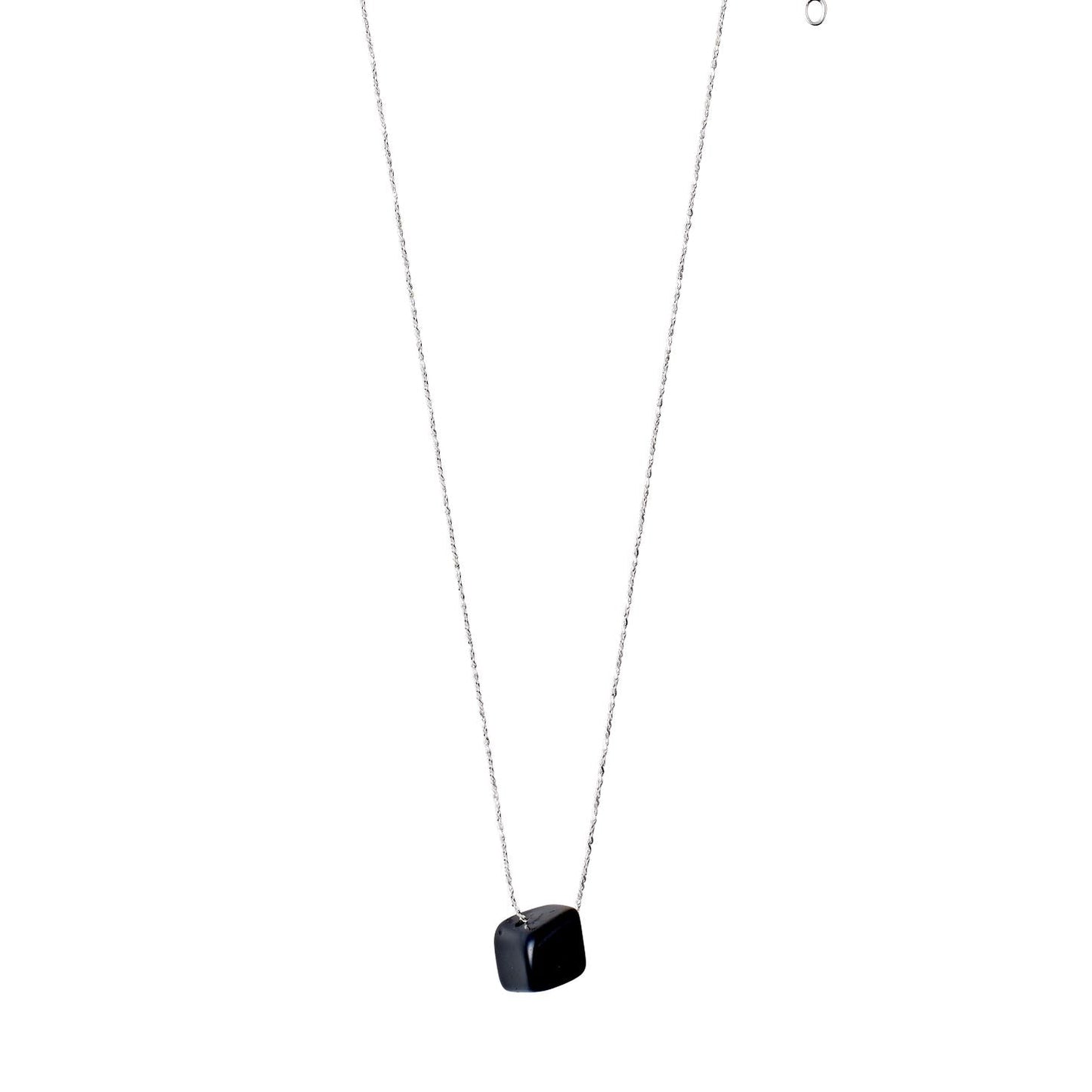 Pilgrim CHAKRA Sort Agat Halskjede Sølvbelagt-the-feelgood-shop