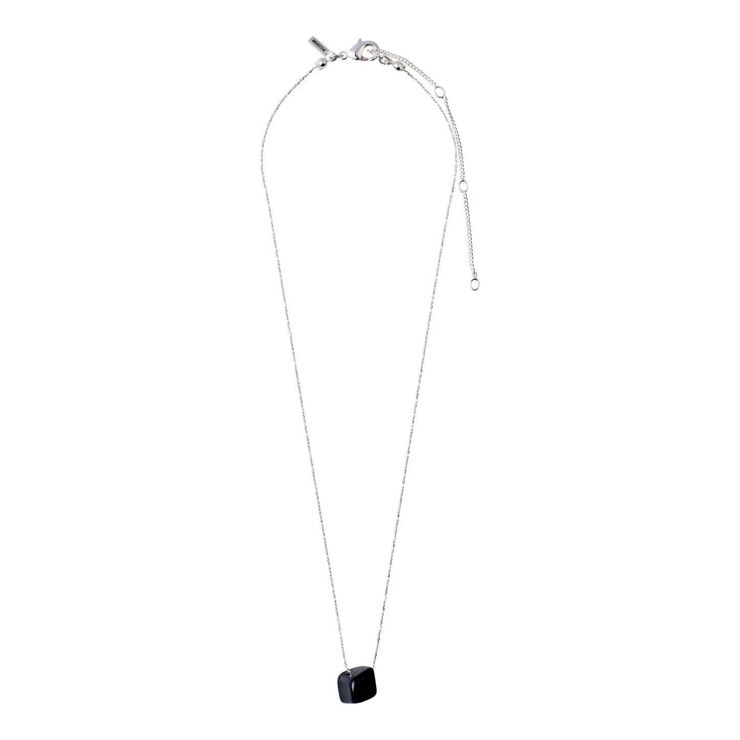 Pilgrim CHAKRA Sort Agat Halskjede Sølvbelagt-the-feelgood-shop