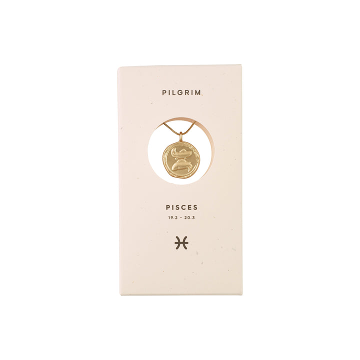 Pilgrim ZODIAC Fiskene Pisces Halskjede Gullbelagt