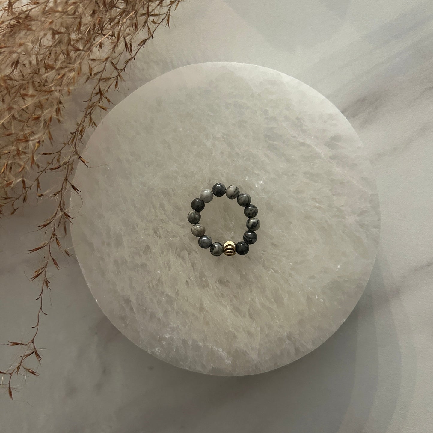 POWER Ring Grå Jaspis-the-feelgood-shop