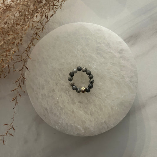 POWER Ring Grå Jaspis-the-feelgood-shop