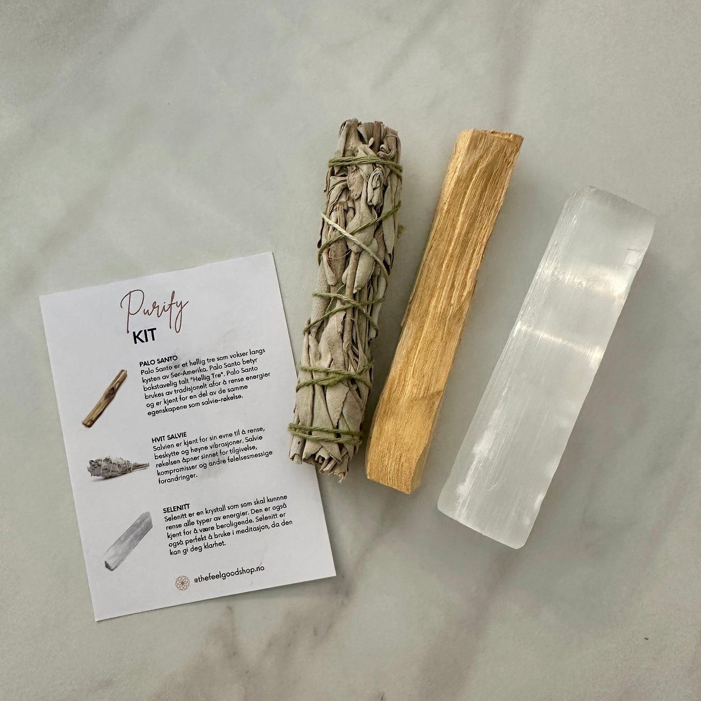 Purify Kit | Hvit salvie, Palo Santo og Selenitt-the-feelgood-shop