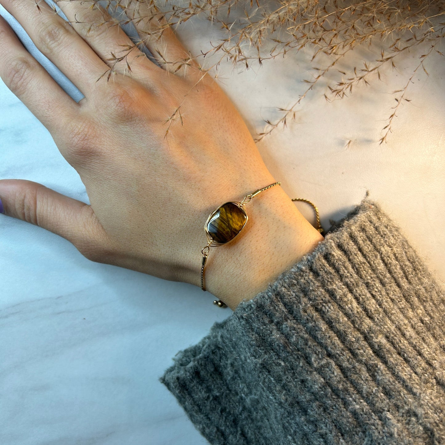 SPIRIT Krystall Armbånd Tigerøye-the-feelgood-shop
