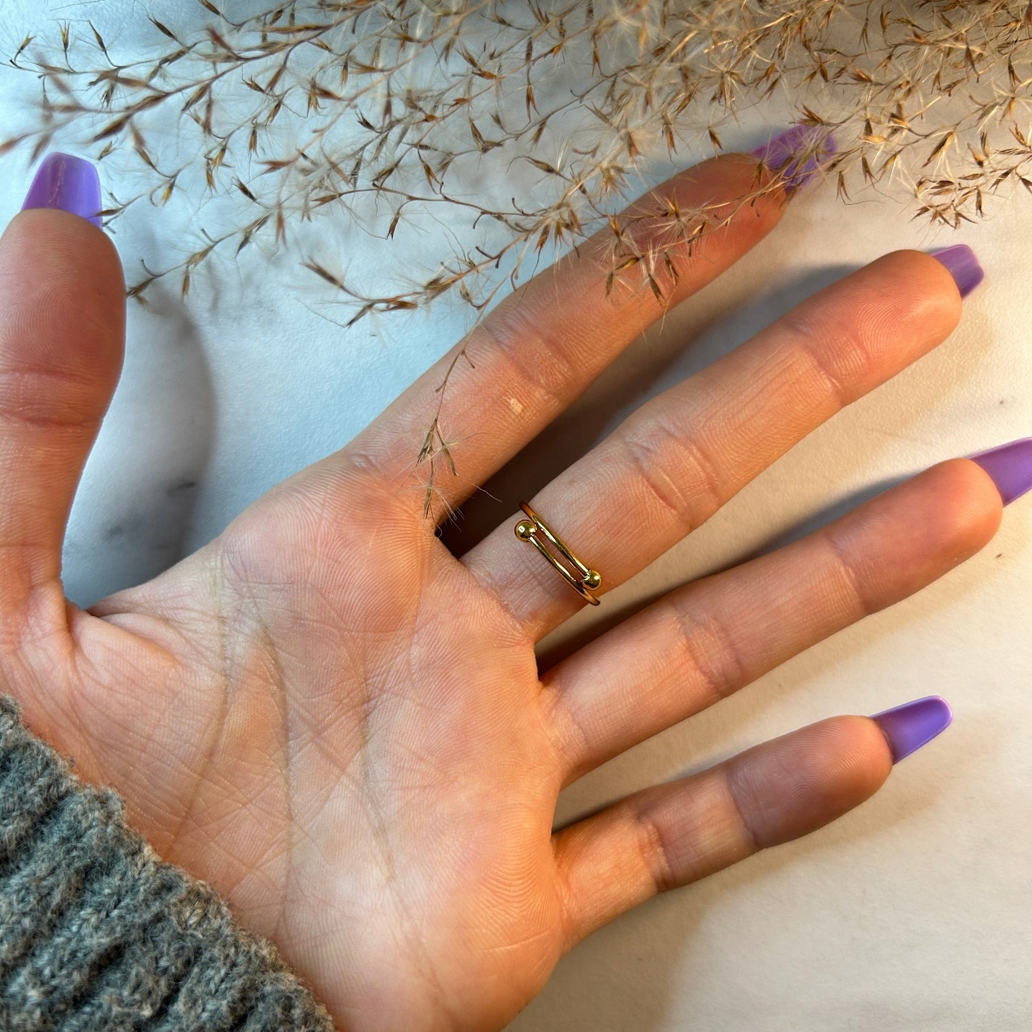 SUNSHINE Krystal Ring, Justerbar, Blå-the-feelgood-shop