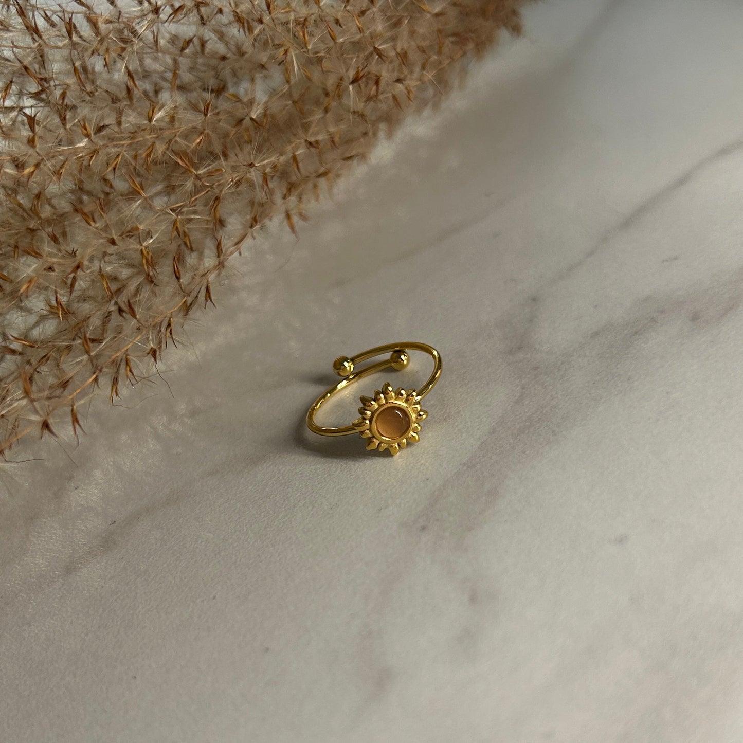 SUNSHINE Krystall Ring, Justerbar, Rosa-the-feelgood-shop