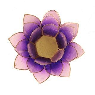 Telysholder Lotus Capiz Lys Lilla-the-feelgood-shop
