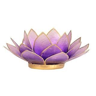 Telysholder Lotus Capiz Lys Lilla-the-feelgood-shop