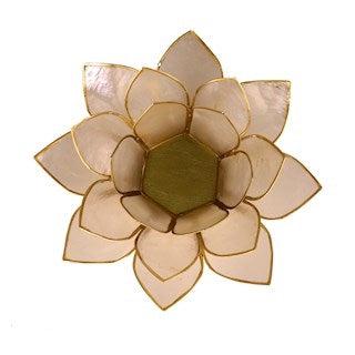 Telysholder Lotus Capiz Natur Hvit-the-feelgood-shop