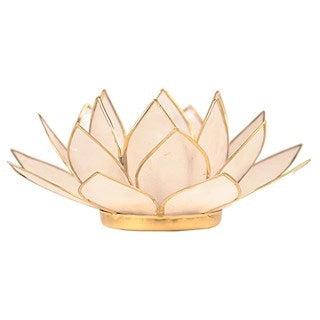 Telysholder Lotus Capiz Natur Hvit-the-feelgood-shop