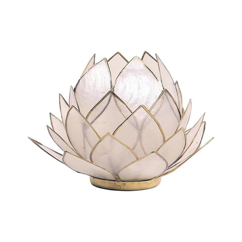 Telysholder Lotus Capiz Natur Stor-the-feelgood-shop