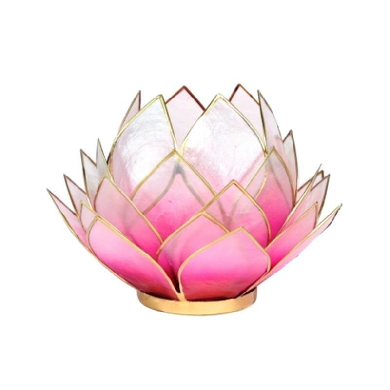 Telysholder Lotus Capiz Rosa Stor-the-feelgood-shop