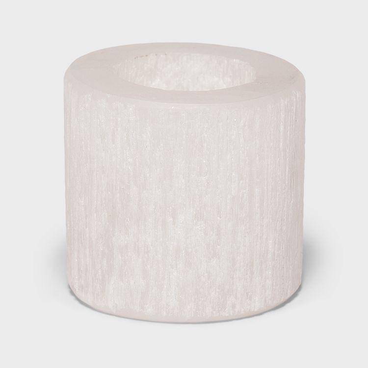 Telysholder Selenitt Rå Flat 8 cm-the-feelgood-shop