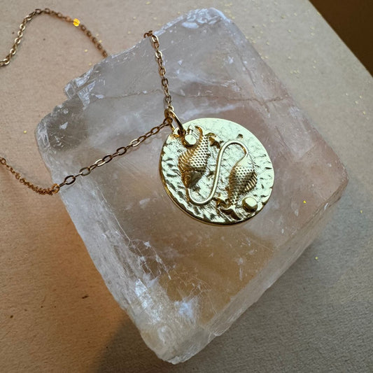 ZODIAC Bohème | Fiskene / Pisces Gullbelagt sølvhalskjede
