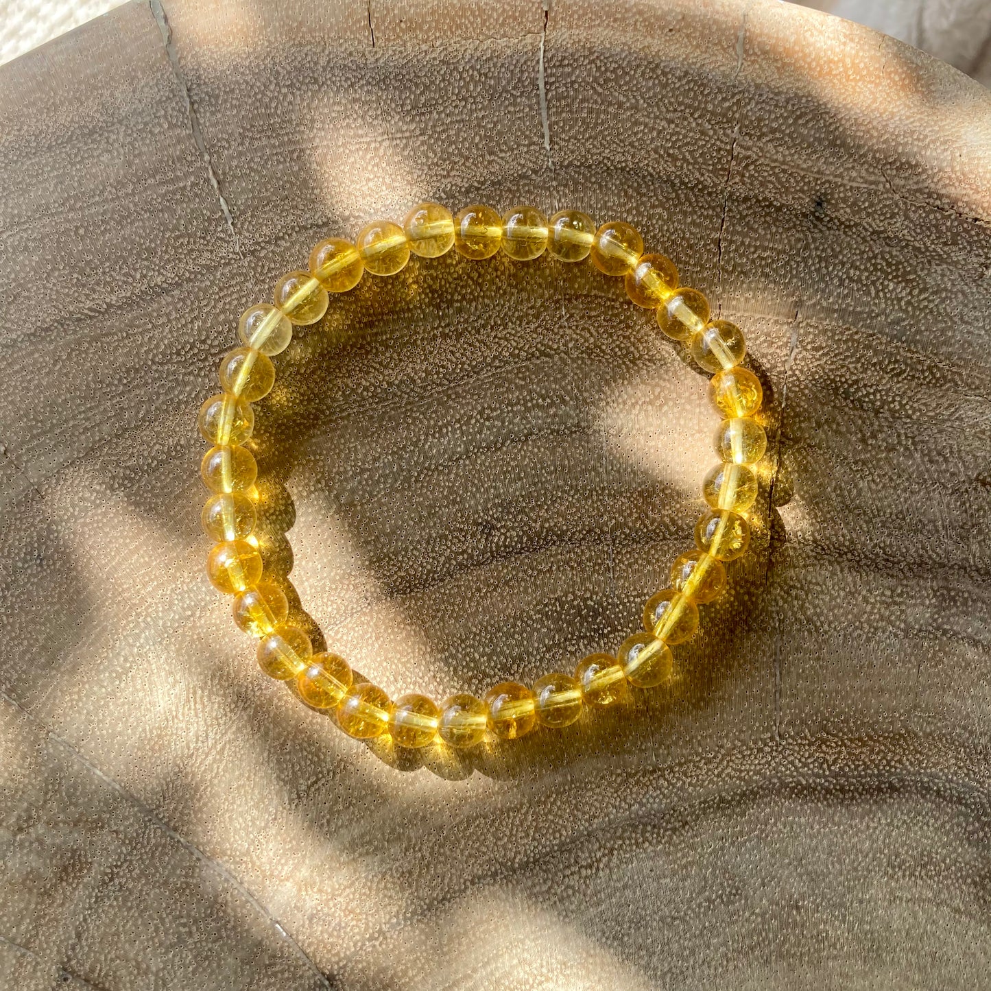 HAPPY VIBE Citrin Krystall Armbånd 6 mm