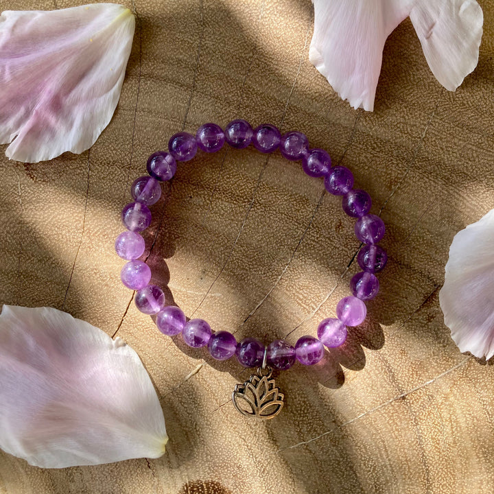 SLOW DOWN LOTUS Ametyst Armbånd 8 mm