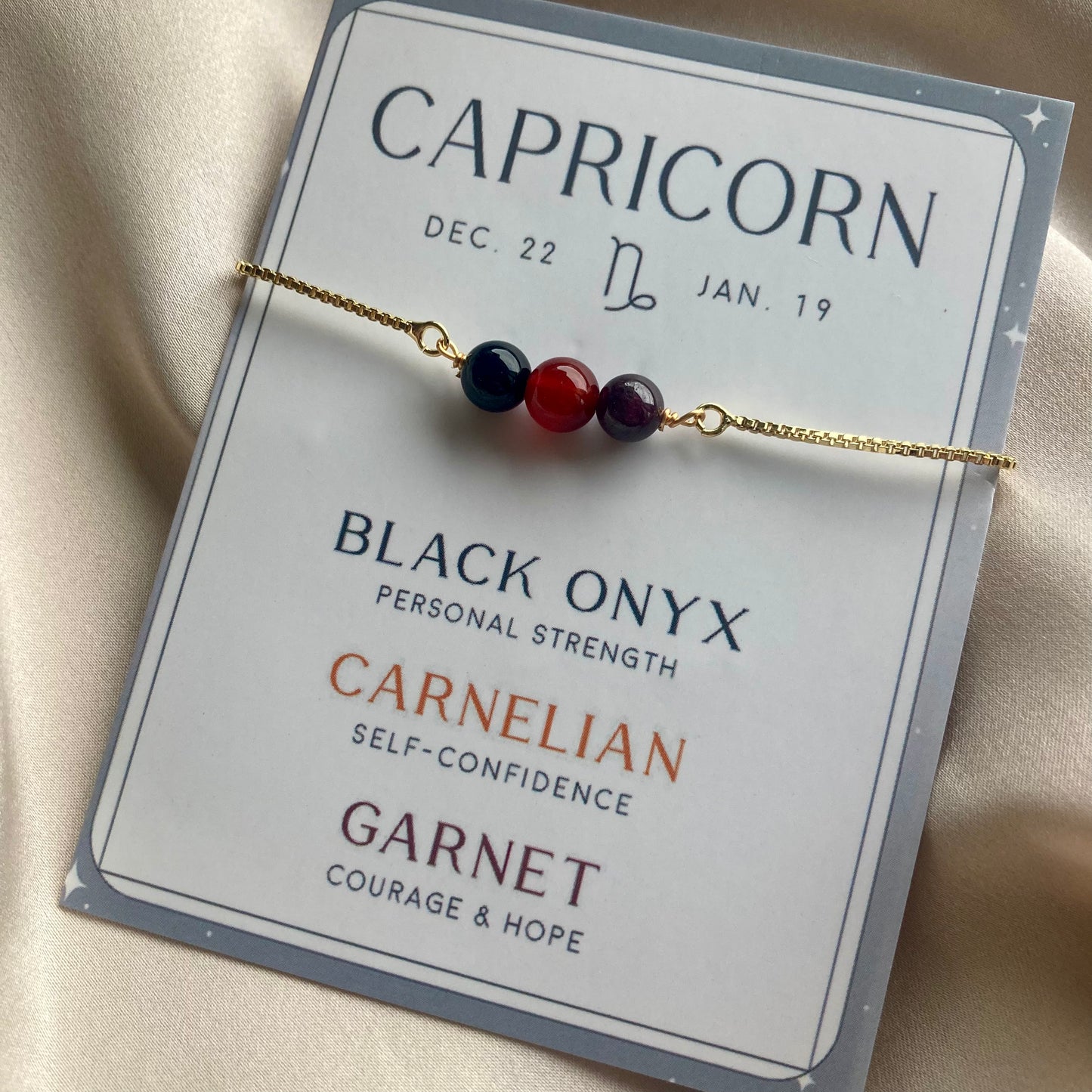 STJERNETEGN Krystall Armbånd Steinbukken