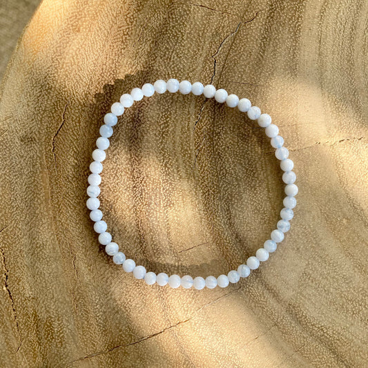 Summer Sky BLUE LACE AGAT Krystall armbånd 4 mm