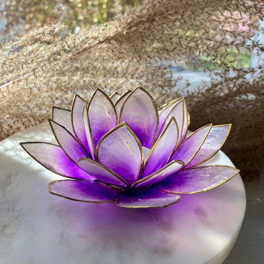 Telysholder Lotus Capiz Lys Lilla