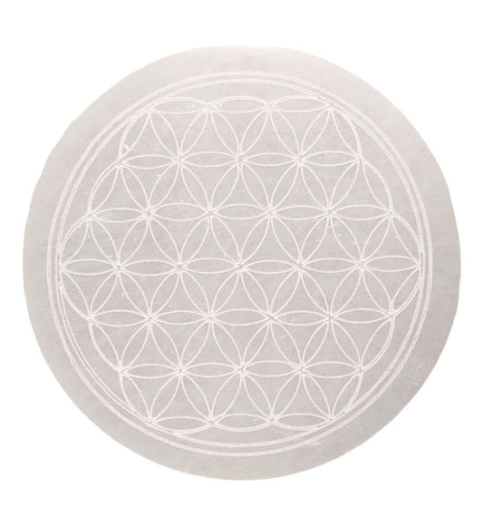 Selenitt Ladeplate Mandala 10 cm-the-feelgood-shop