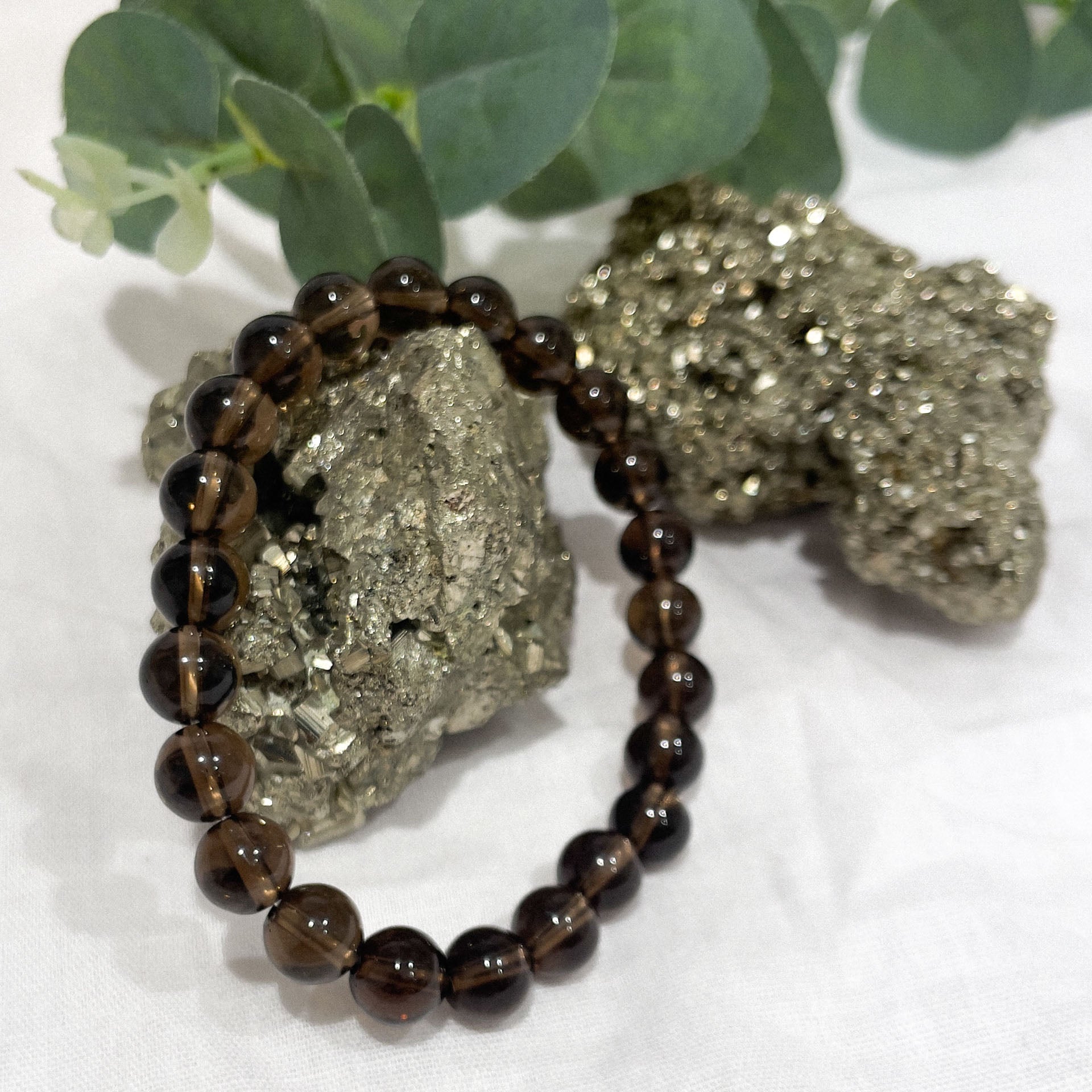 SMOKEY QUARTZ Krystall Armbånd Røykkvarts 8mm-the-feelgood-shop